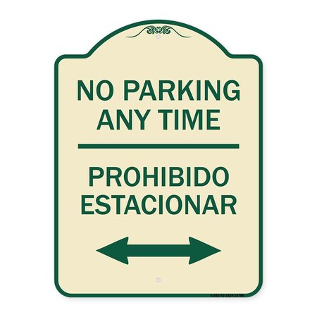 SIGNMISSION No Parking Anytime Prohibido Estacionar Heavy-Gauge Aluminum Sign, 24" x 18", TG-1824-23768 A-DES-TG-1824-23768